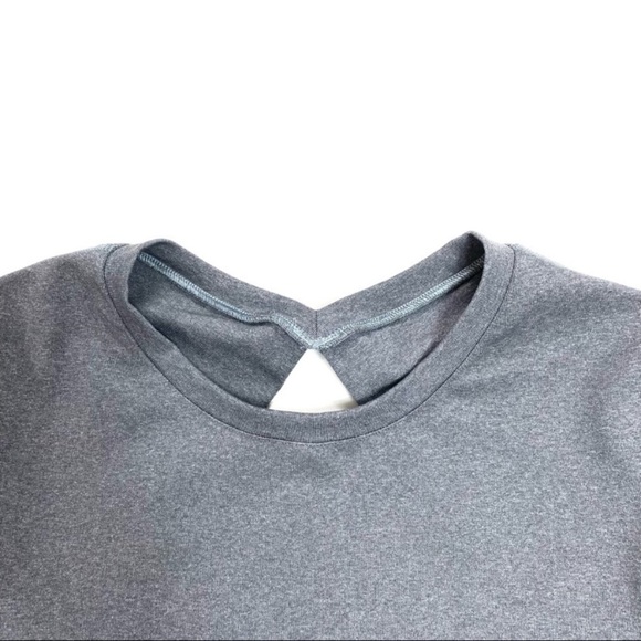 LULULEMON Back Up Diamond Cut Out Back Long Sleeve in Heathered Slate Gray - Picture 5 of 10